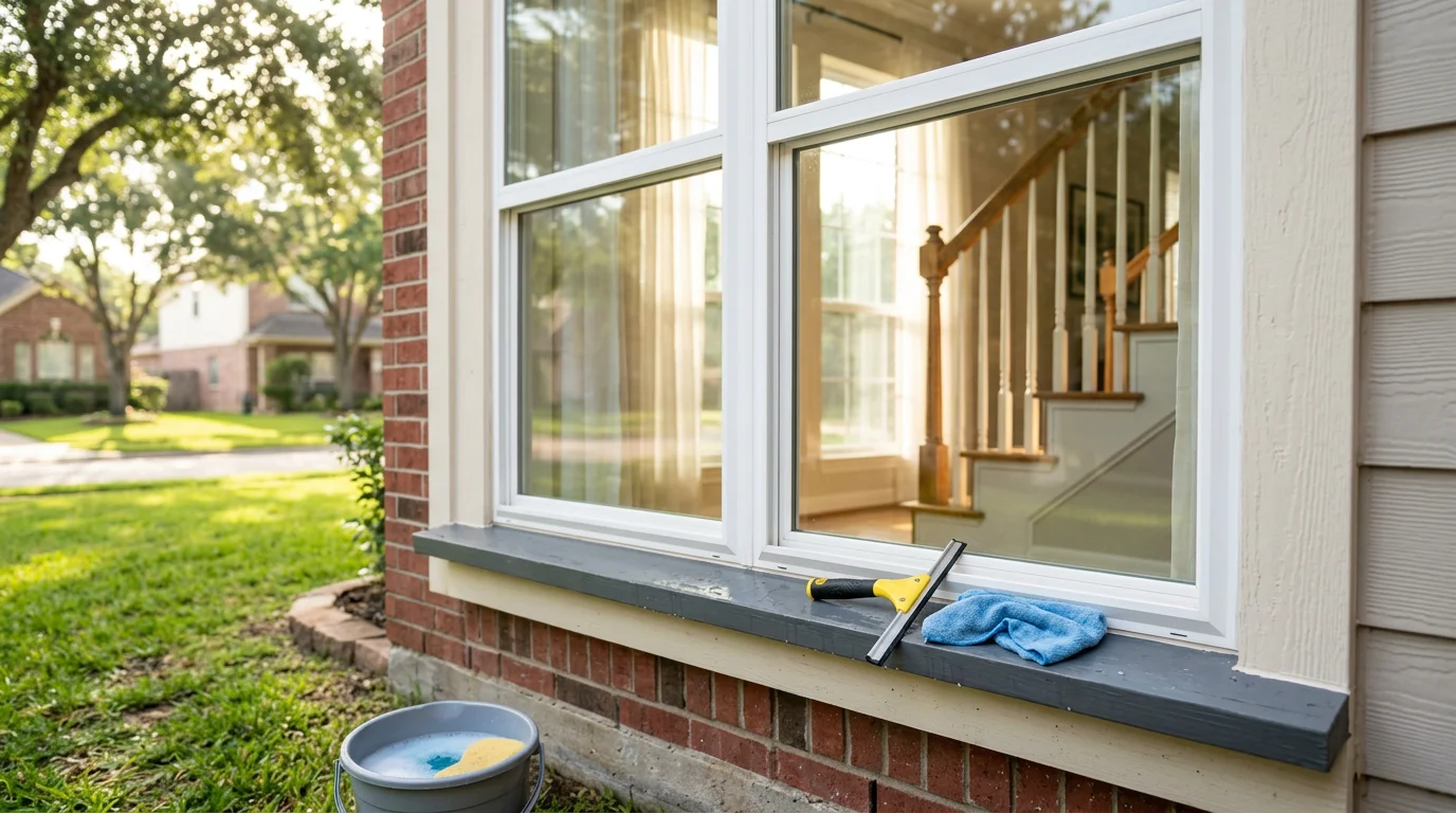 Sparkling clean windows on a residential home after professional window cleaning